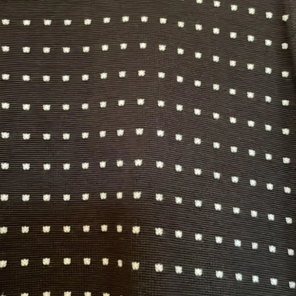 Lands’ End XL black white polka dot sweater vest 100% cotton knit scalloped neck